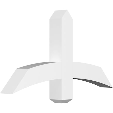 Ekena Millwork Bellingham Architectural Grade PVC Gable Bracket, 36"W x 19 1/2"H x 4"D x 4"F, 13/12 Pitch GBP036X20X0404BEL00